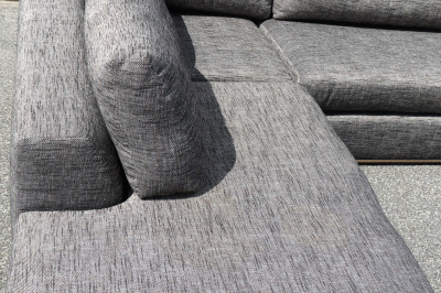 Nathan Anthony Chrome &amp; Cotton Sectional Couch