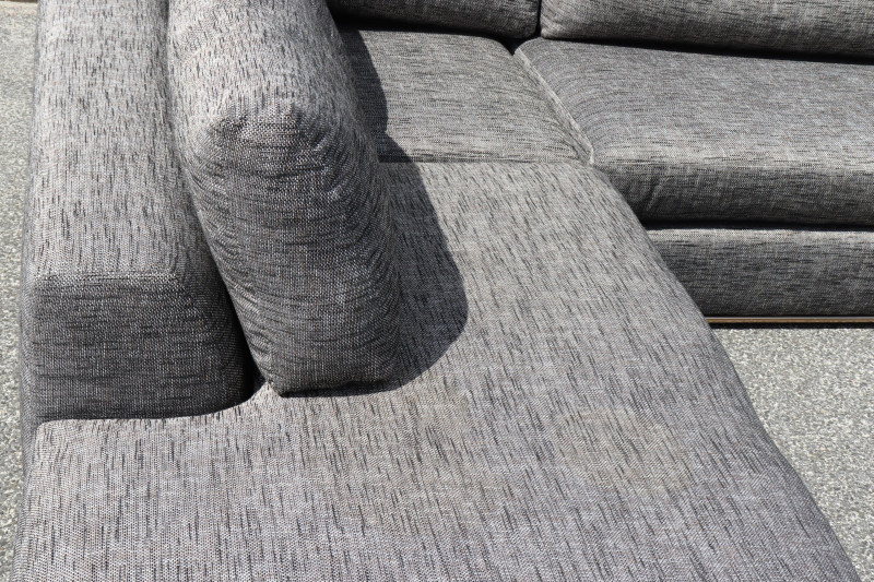 Nathan Anthony Chrome &amp; Cotton Sectional Couch