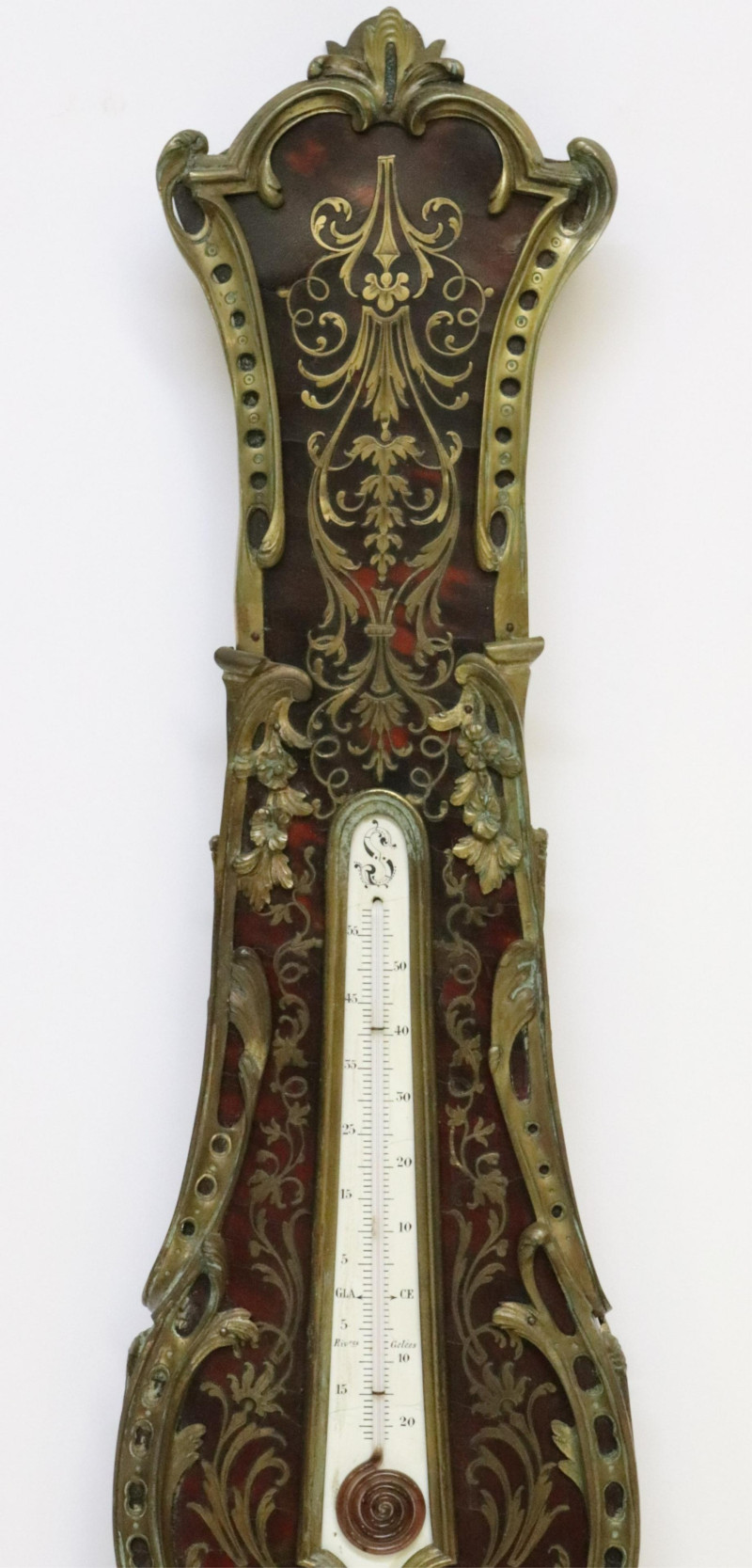Boulle Marquetry Wall Clock Barometer, F. Lesage
