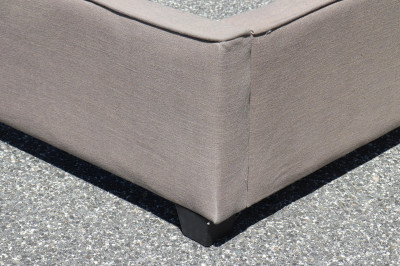 Contemporary Khaki Cotton Upholstered King Bed