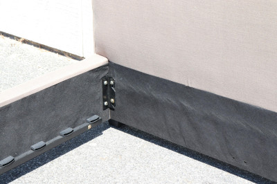 Contemporary Khaki Cotton Upholstered King Bed