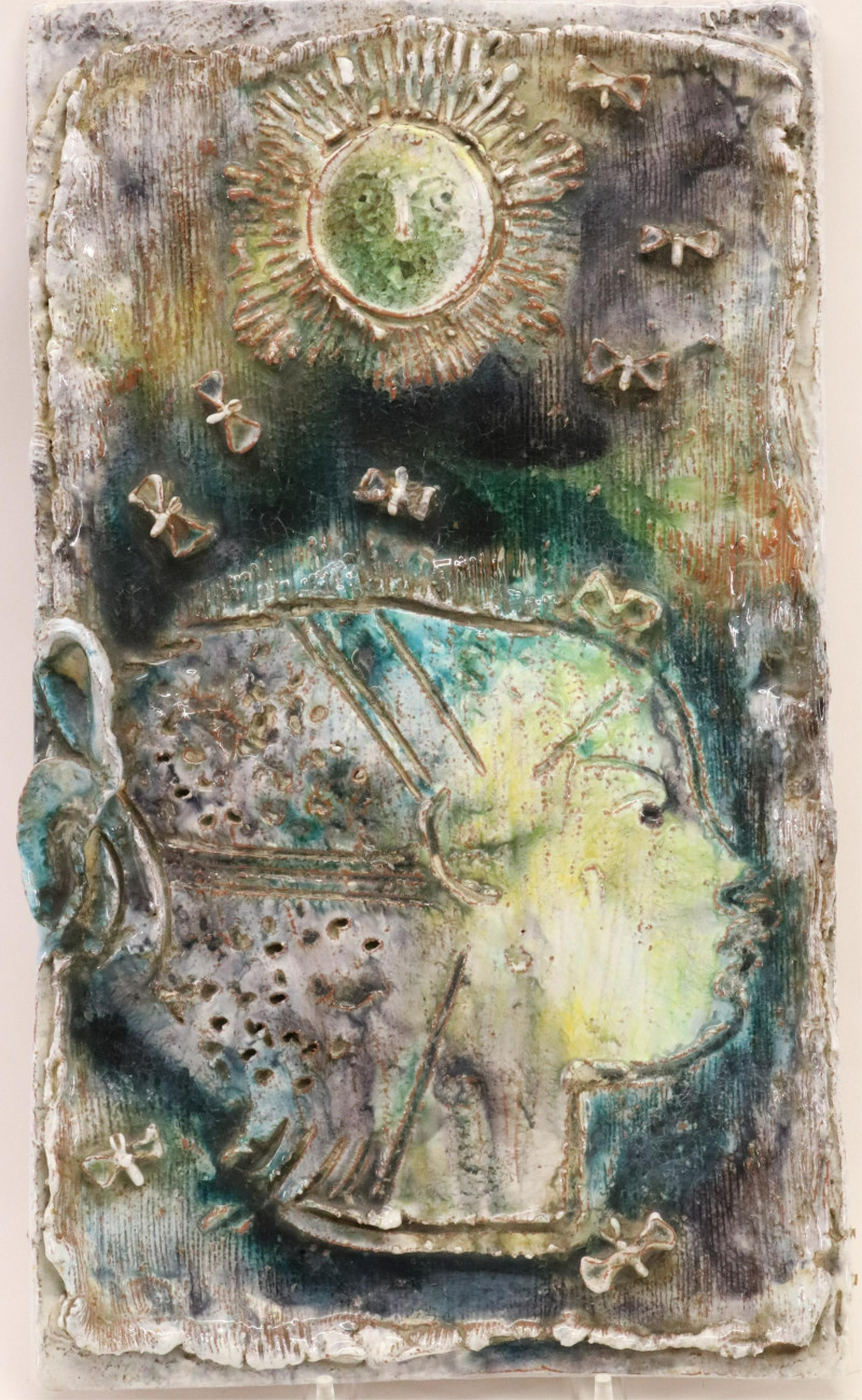 Ugo Lucerni, Girl with Butterflies Plaque, 1952