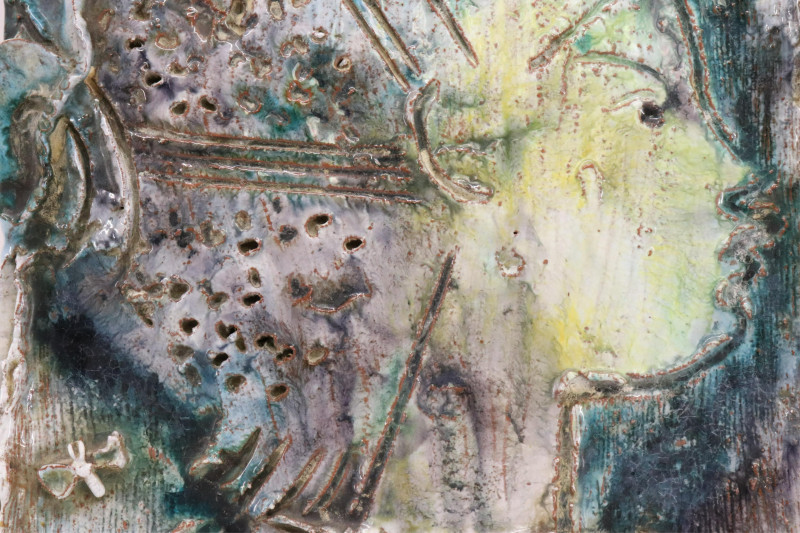 Ugo Lucerni, Girl with Butterflies Plaque, 1952