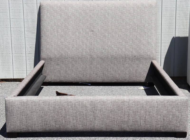 Contemporary Charcoal Cotton Queen Bed