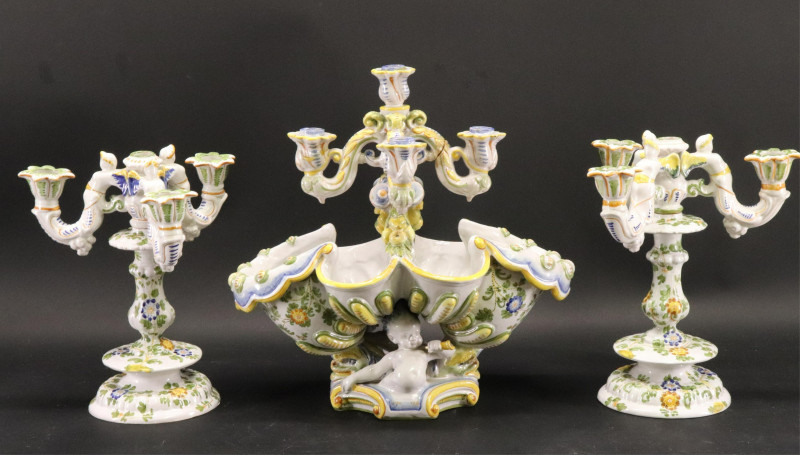 Ulisse Cantagalli Faince Majolica Centerpiece