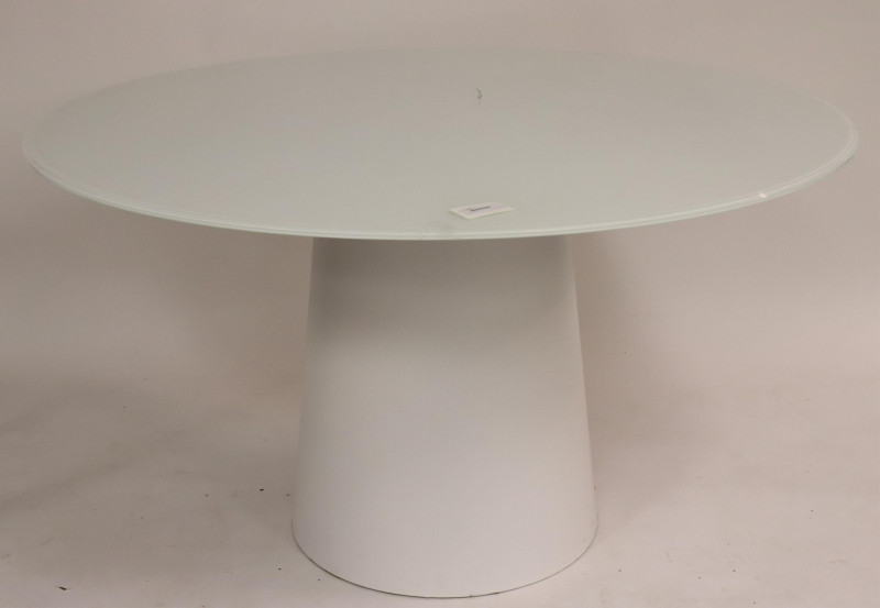 Sovetitalia Enameled Metal &amp; Glass Breakfast Table