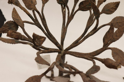 Pair Rustic Wrought Iron Tree-form Centerpieces