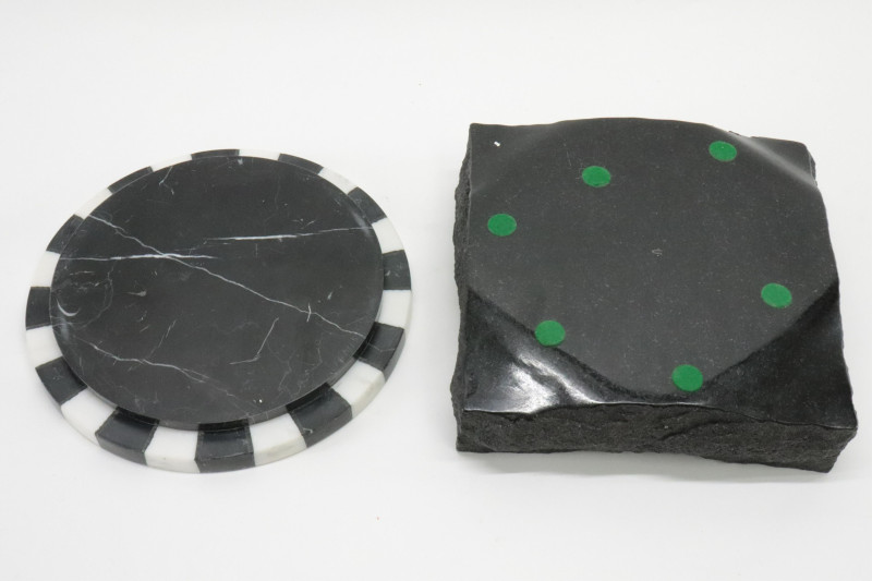 Black Granite Sculptural Dish, style of M. Nagare