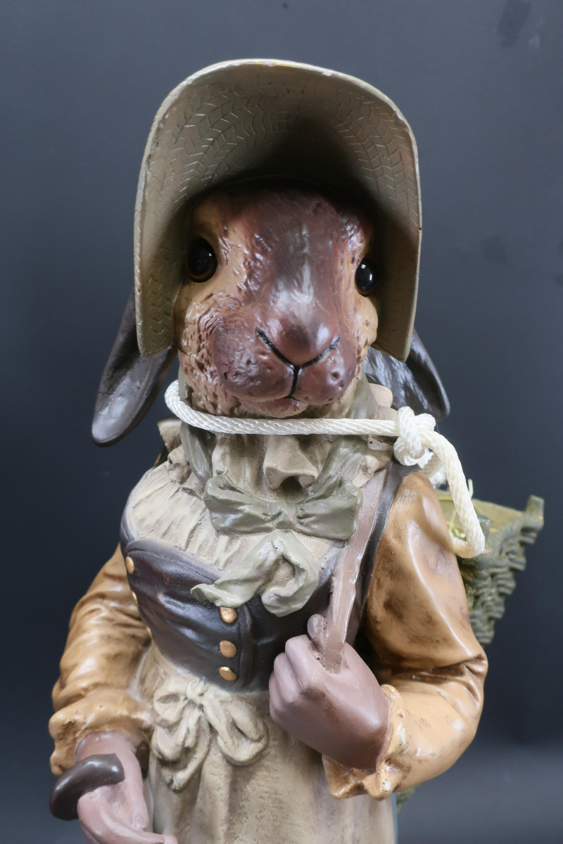 Pair Bunny Rabbit Composition Figures