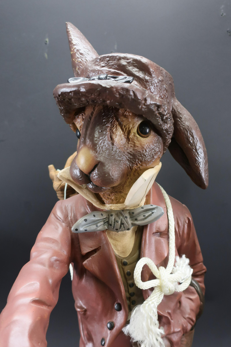 Pair Bunny Rabbit Composition Figures