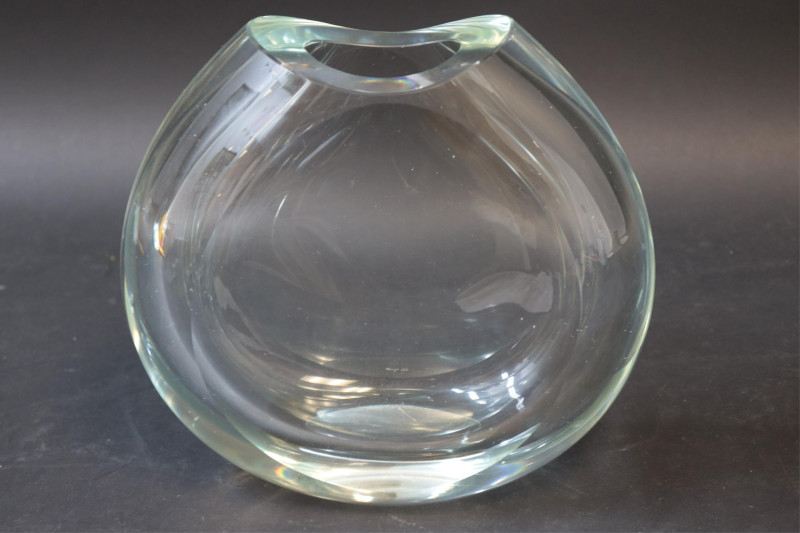 7 Clear &amp; 2 Green Tinted Vases