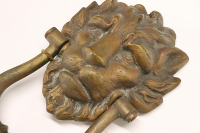 Victorian Brass Lion Doorknockers