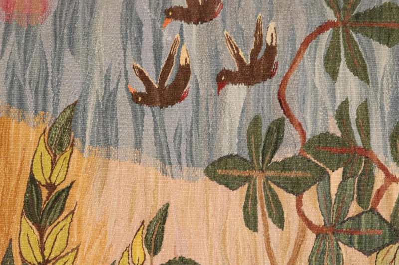 Large German Jugendstil Wool Tapestry