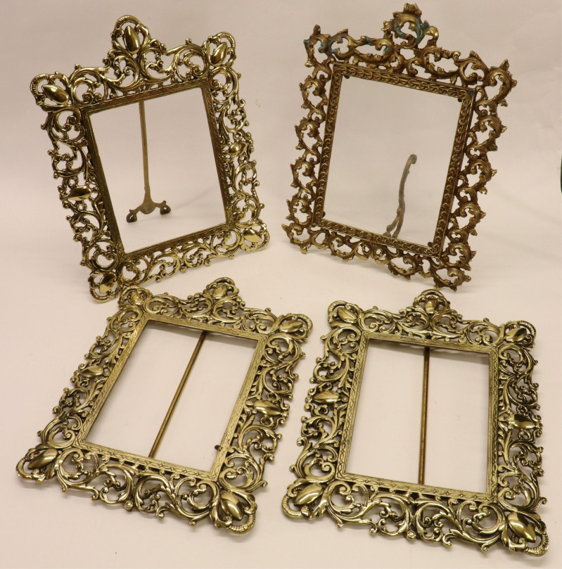 (4) Brass Easel Frames