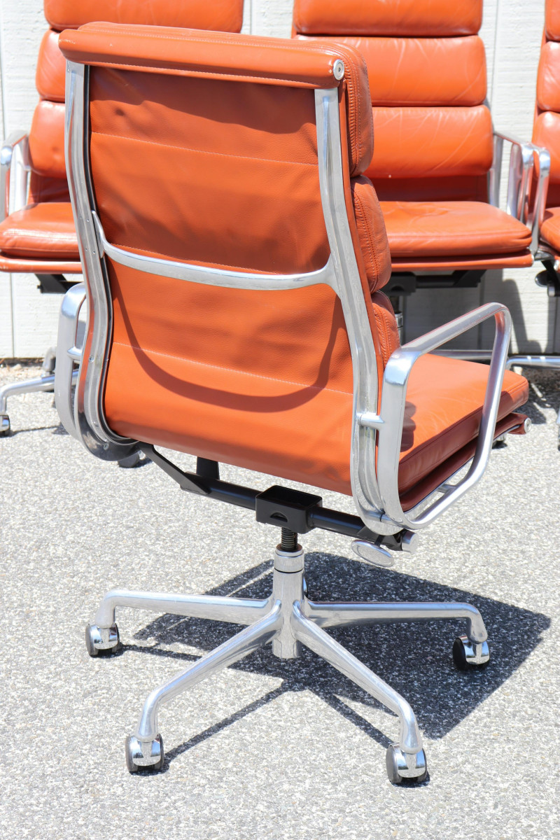 Set of 6 Eames Leather Executive Chairs