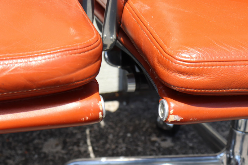 Set of 6 Eames Leather Executive Chairs