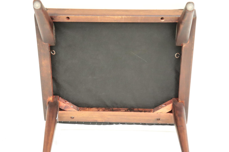 Manner of Wegner White Leather Armchair, c 1950