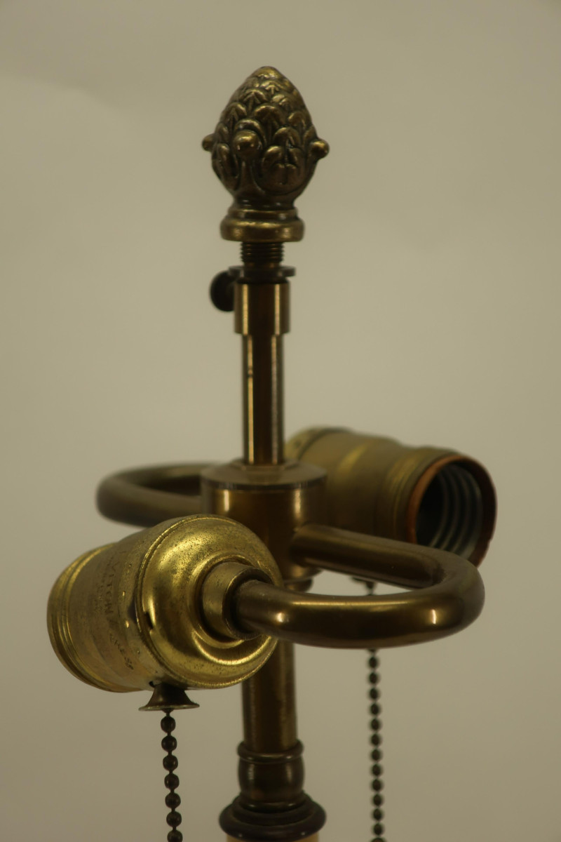 French Gilt Bronze Figural 2 Light 2 Candle Lamp