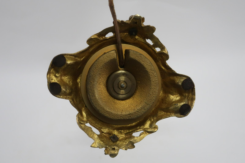 French Gilt Bronze Figural 2 Light 2 Candle Lamp