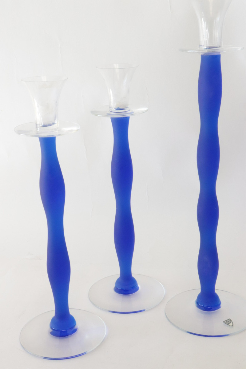 7 Colorful Art Glass Vases &amp; Candlesticks