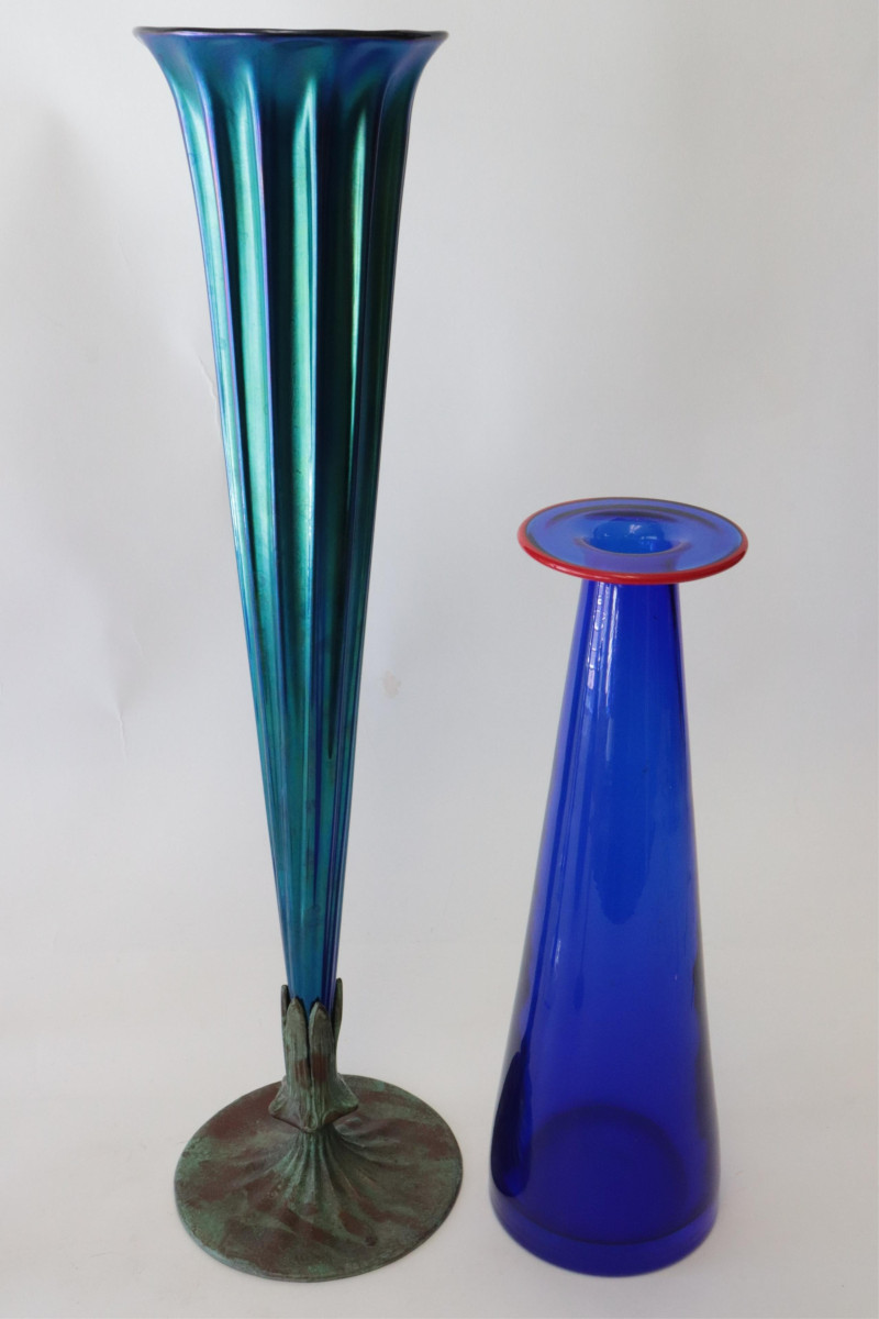 7 Colorful Art Glass Vases &amp; Candlesticks