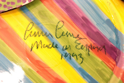 Group of Colorful Pottery Plates &amp; Bowls