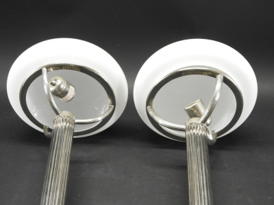 Pair Art Deco Style Silverplate Lamps