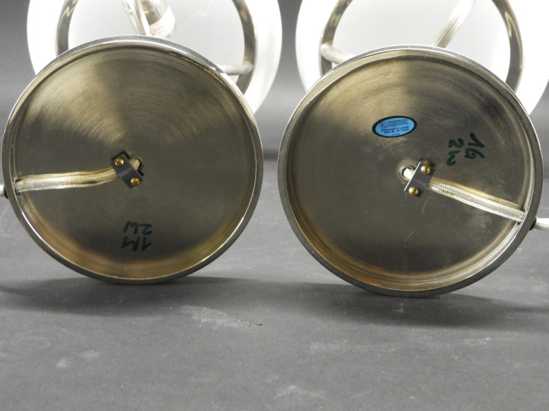 Pair Art Deco Style Silverplate Lamps