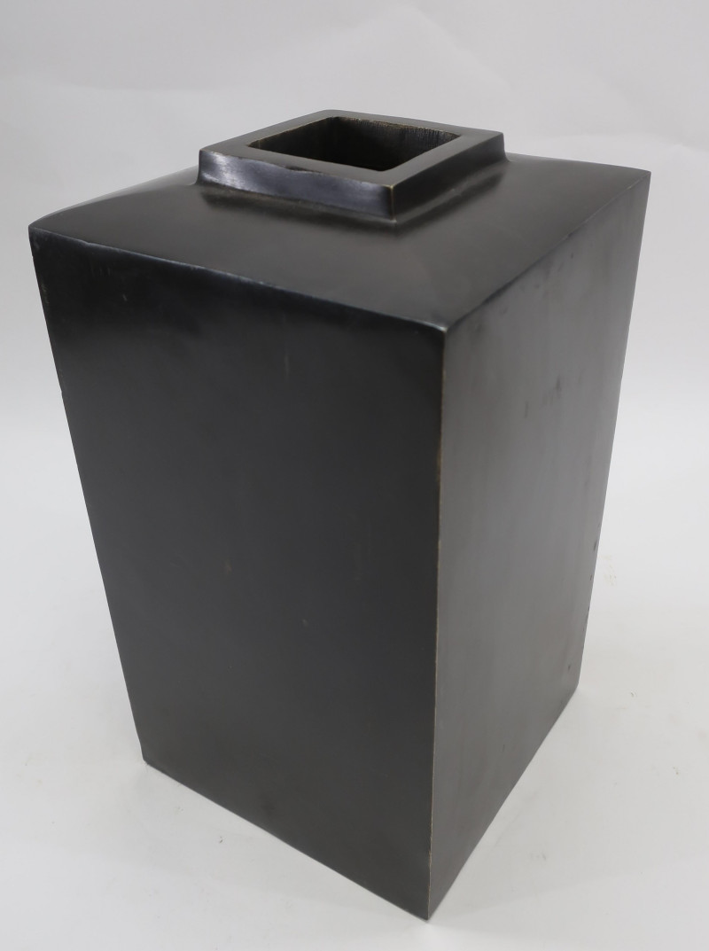 Bronze Square Sided Vase, possibly Japanese