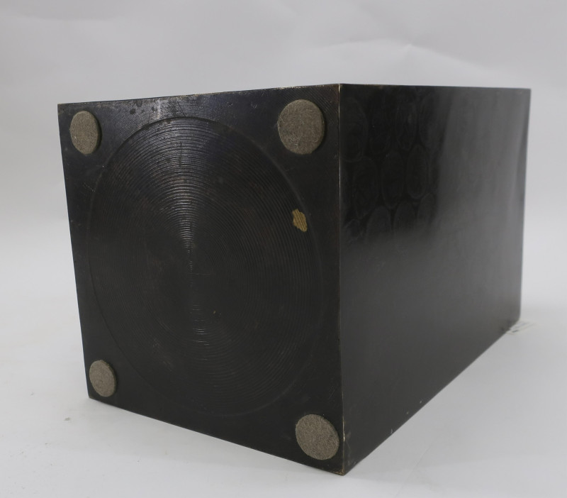 Bronze Square Sided Vase, possibly Japanese