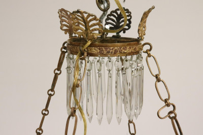Louis XVI Style Gilt &amp; Cut Glass 8-Light Chandelie