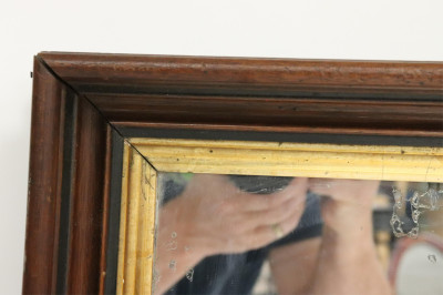 Pair Victorian Parcel-Gilt Walnut Hall Mirrors