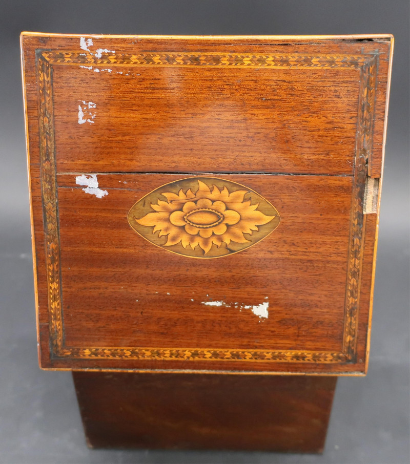 George III Inlaid Mahogany &amp; Sterling Tantalus