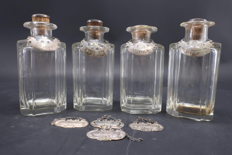 George III Inlaid Mahogany &amp; Sterling Tantalus