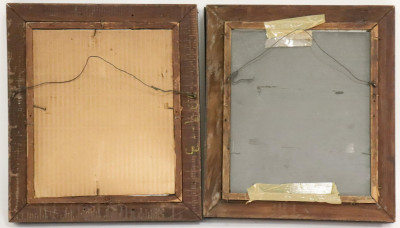 Pair Victorian Parcel-Gilt Walnut Hall Mirrors