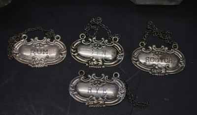 George III Inlaid Mahogany &amp; Sterling Tantalus