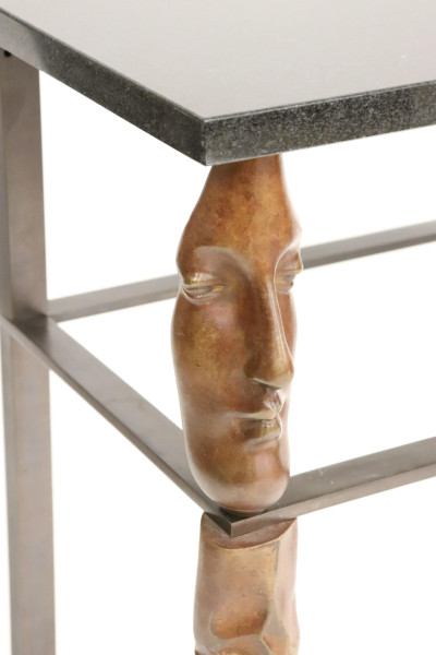 Contemporary Bronze Console with Masks