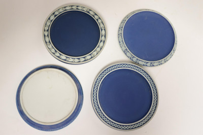 2 Wedgwood Dark Blue Jasper Dip Cache Pot