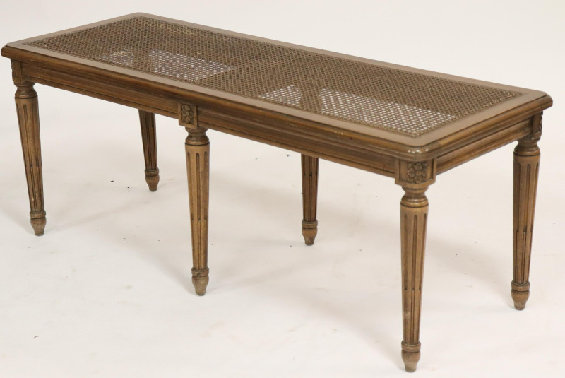 Louis XVI Style Beechwood Caned Banquette