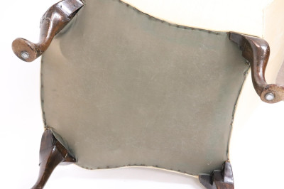 Queen Anne Style Mahogany Wing Armchair