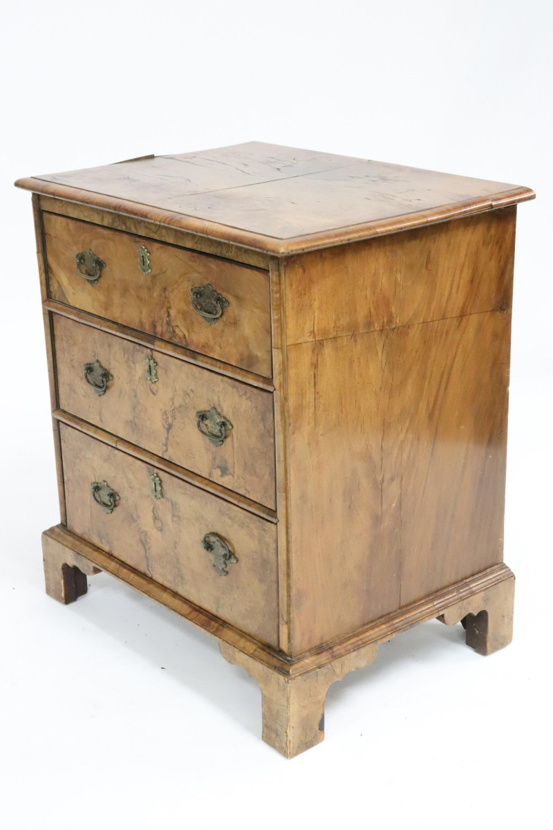 George II Inlaid Walnut Bachelor's Chest, 18th C.