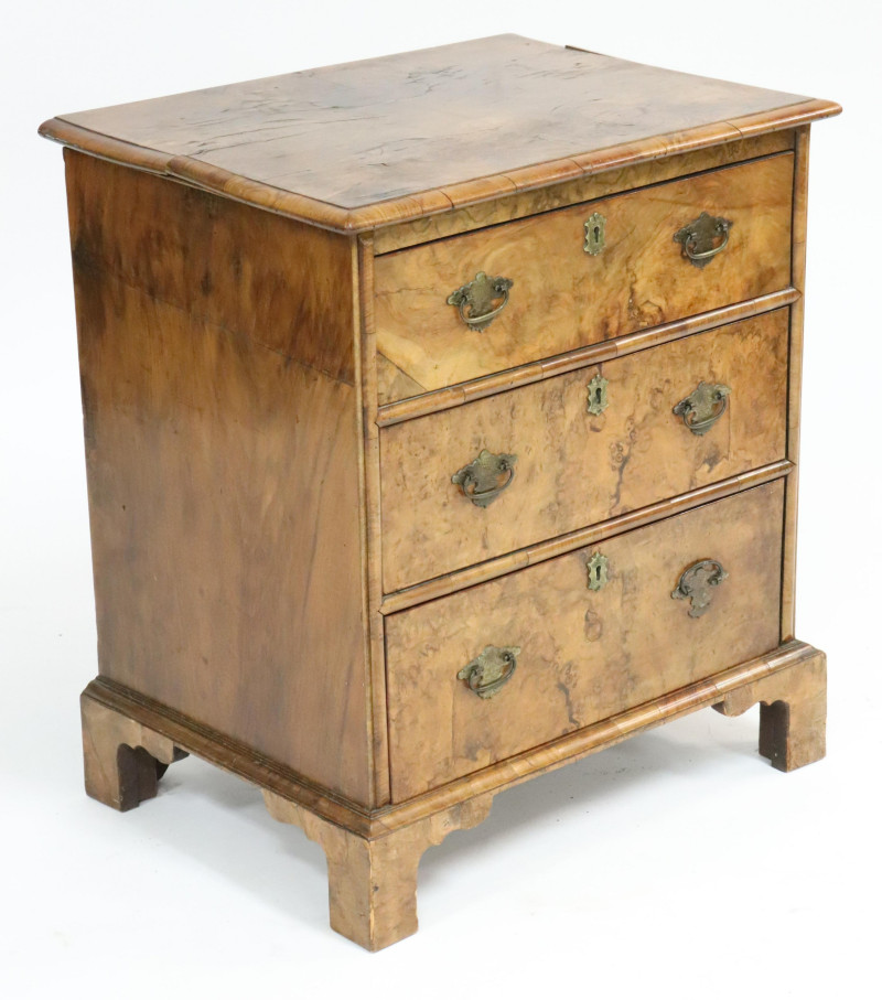 George II Inlaid Walnut Bachelor's Chest, 18th C.