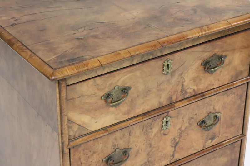 George II Inlaid Walnut Bachelor's Chest, 18th C.