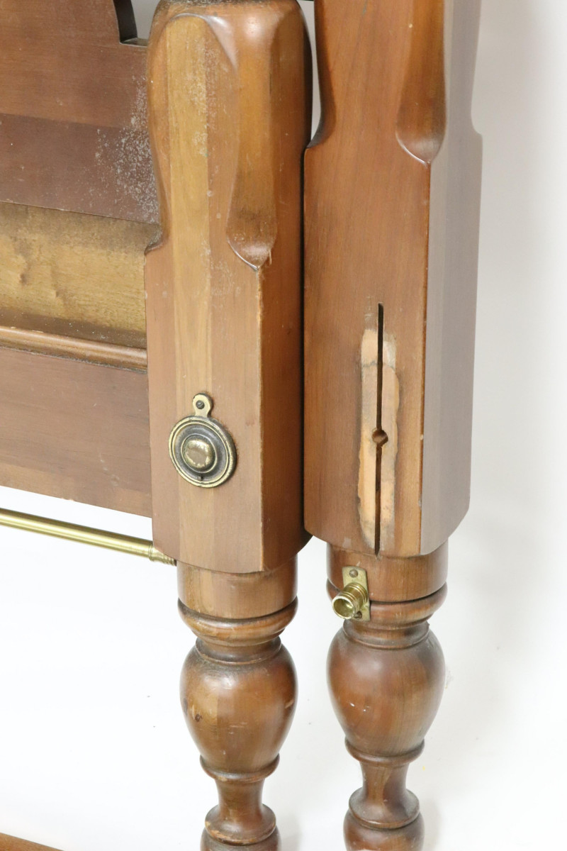 Pr Late Federal Style Turned Cherry Beds by Willet