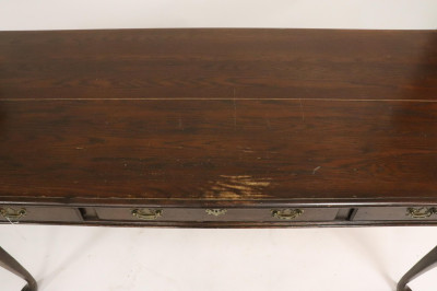 Queen Anne Style Stained Oak Library Table