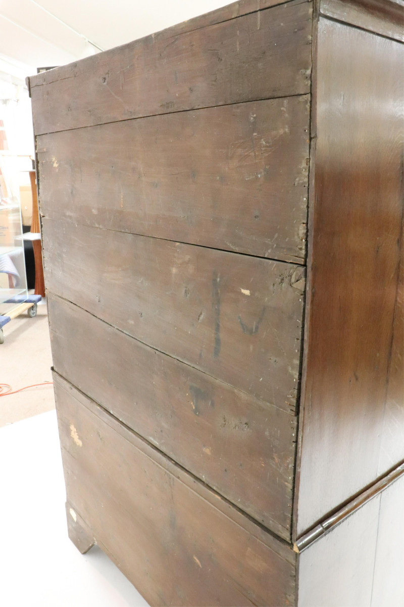 George III Oak Chest on Chest, 18th C.