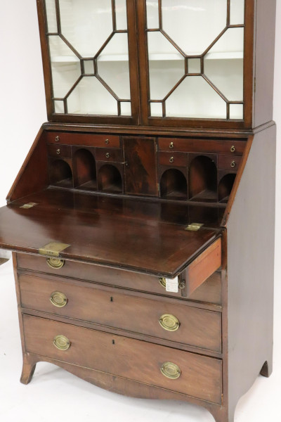 George III Slant Front Bureau Bookcase, L 18th C.
