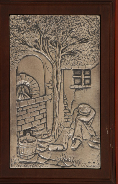 English Sampler &amp; Sterling Repousse Pitcher