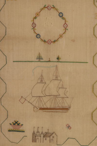 English Sampler &amp; Sterling Repousse Pitcher