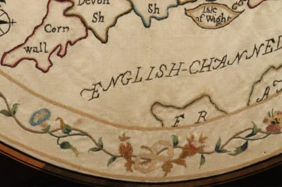 Victorian Silk Embroidered Map, England &amp; Wales